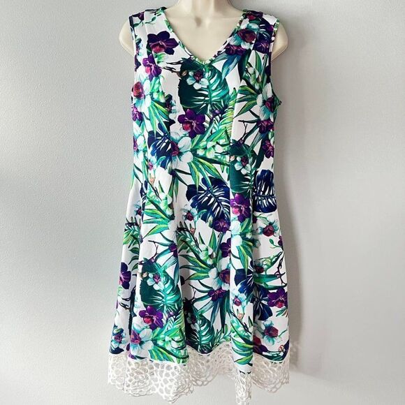 Donna Ricco Multi-Color Floral Sleeveless Dress Size 10 - Picture 1 of 5